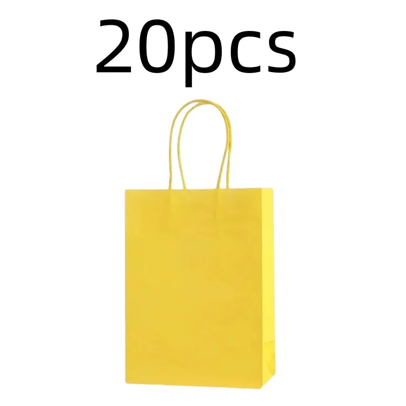 Candy Colorful Shopping Bags 10PCS Kraft Paper Gift Candy Bag Colored Hand-held Paper Bags Wedding Party Decoration Gift