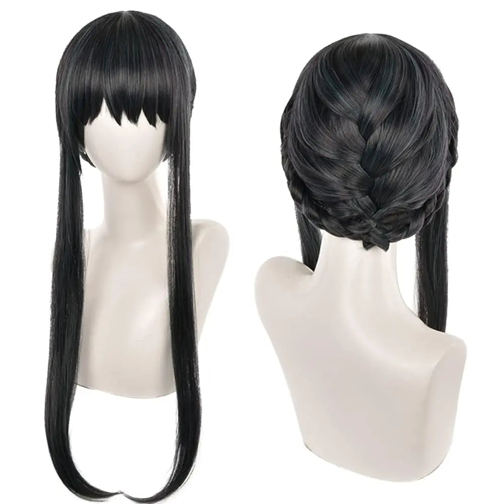 Long Orange Brown Cosplay Wig with Bangs for Adults