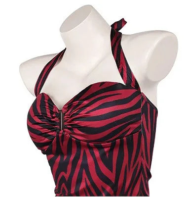 Women’s Zebra Print Punk Cosplay Costume with Cargo Shorts
