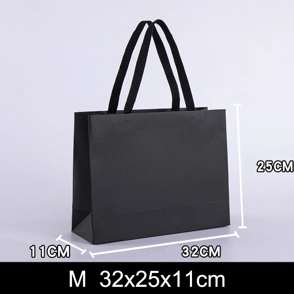 1pc Senior Black Kraft Paper Bag Wedding Christmas Party Candy Food Cookies Packing Paper Bags Fashion Clothes Gifts Pack bags