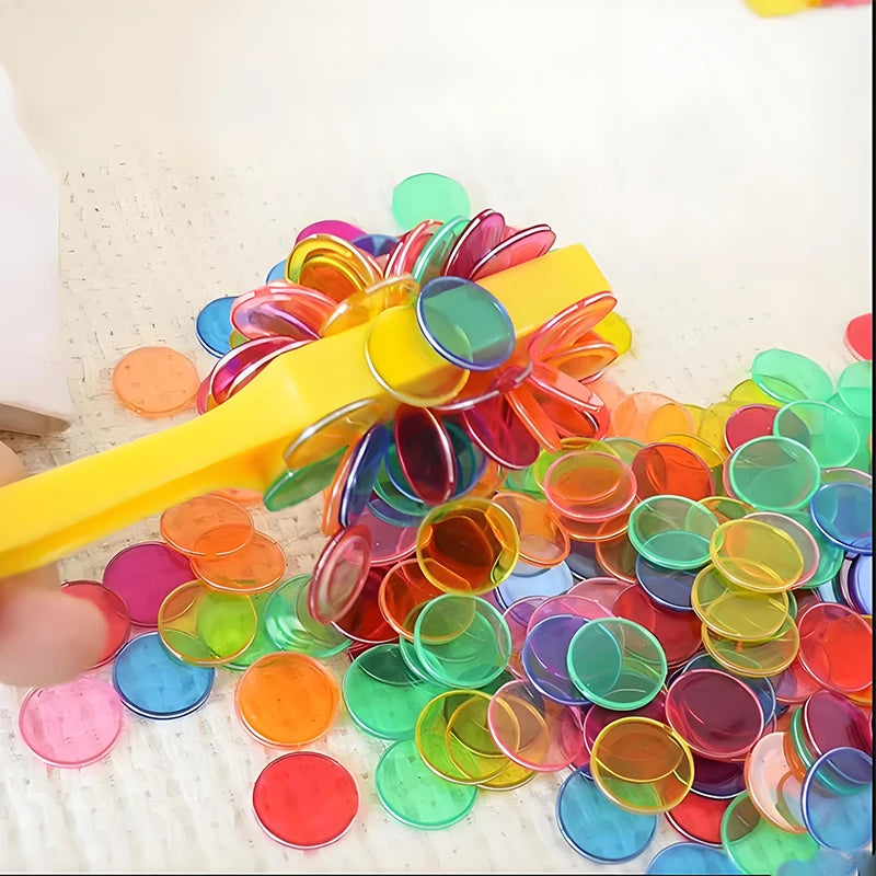 Montessori Bingo Magnetic Chips With Wand Set Game Counting Color Sorting Teaching Aids Science Educational Toy for Children Kid