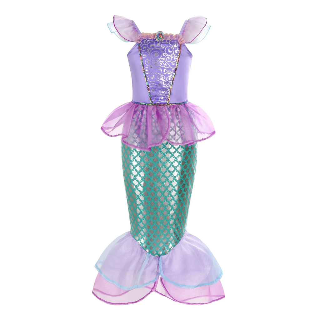 2026 Halloween Kid Purple Mermaid Dress Princess Perform Clothes Baby Girl Birthday Party Christmas Cosplay Dress Suit for Girls
