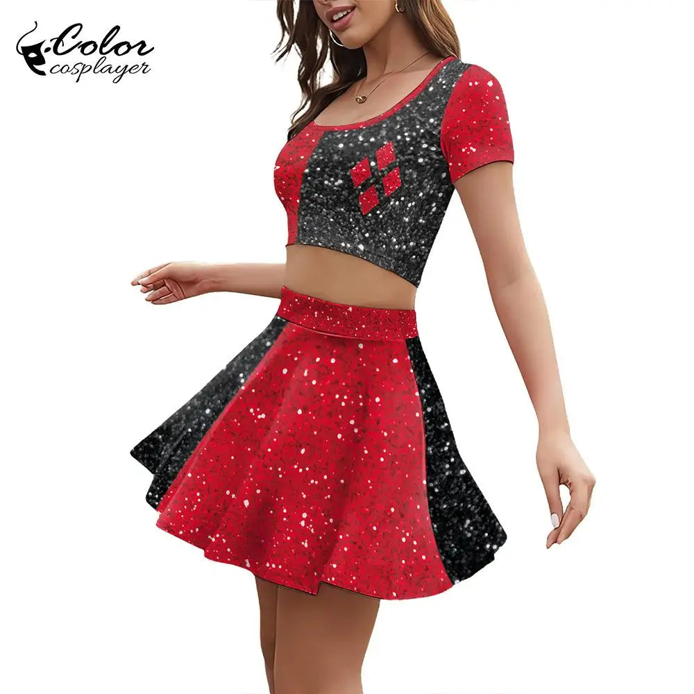 Women’s Colorful Clown Cosplay Costume Suit for Parties