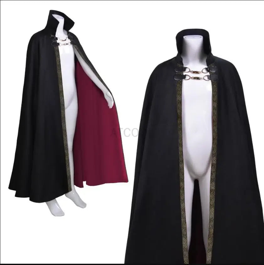 Adult Gothic Vampire Halloween Cape with Metal Chain