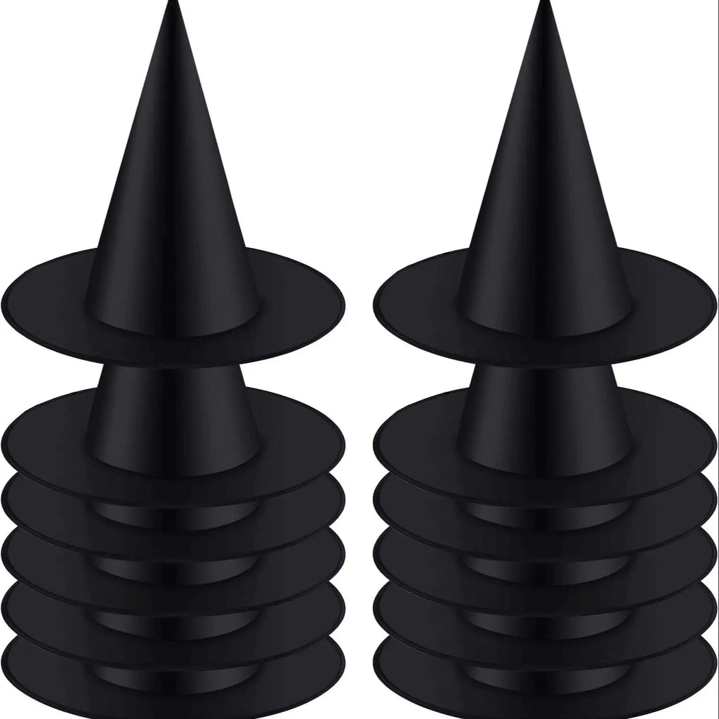 Black Witch Hats 12 Pack, Halloween Party Costume Hats