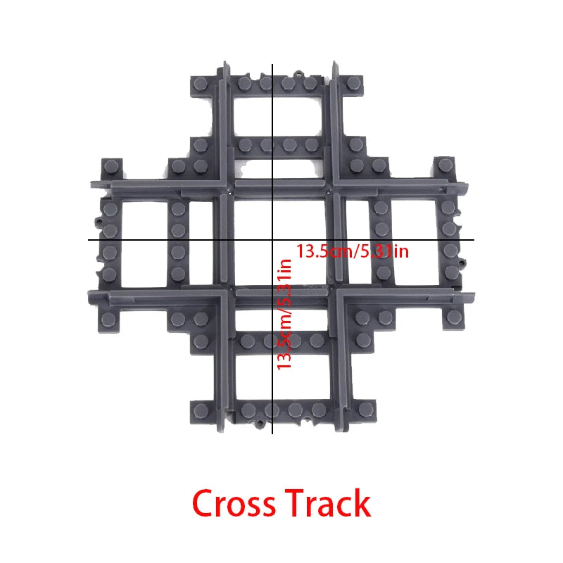 City Trains DIY Building Blocks Straight Curved Rail Bricks Parts Bridge Tunnel Model Soft Flexible Cross Tracks Railway MOC Toy