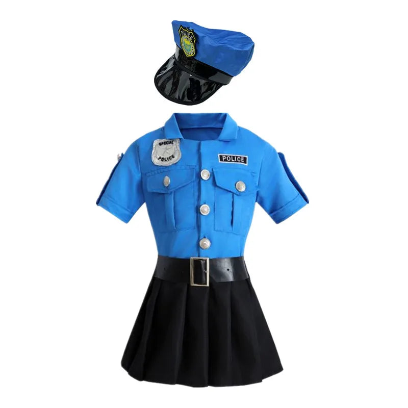 Kids Police Officer Role Play Costume Uniform Playsuit