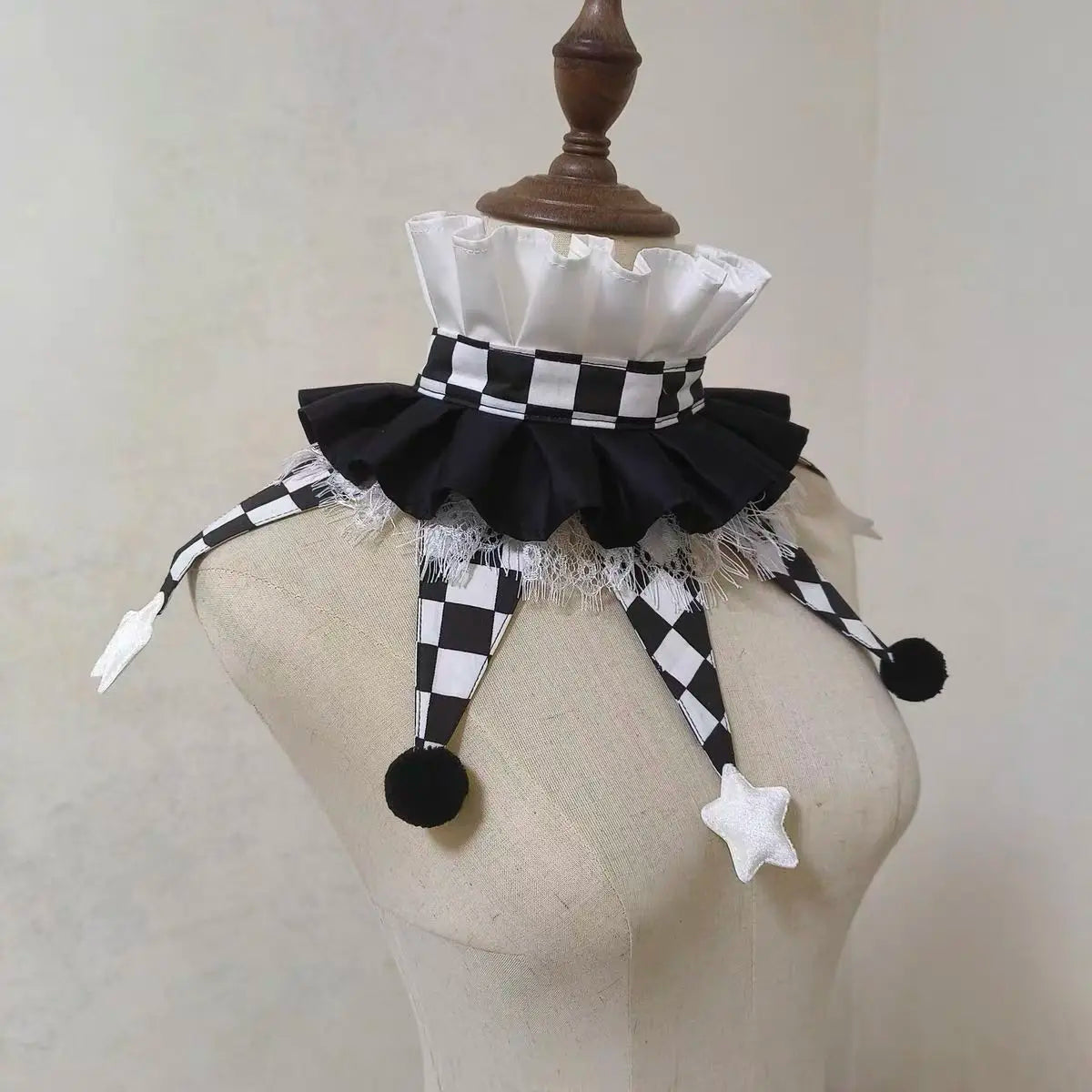 Cute wear fairy tale style clown collar cos stage clown ruff collars Halloween colorful clowns chocker