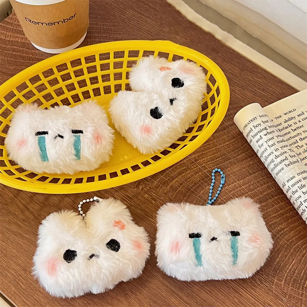 Cute Plush Bunny Teddy Bear Pendant Student Backpack Decoration Accessories Super Cute Keychain ﻿