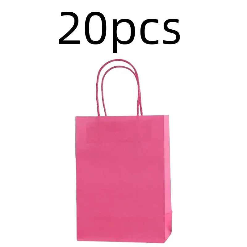 Candy Colorful Shopping Bags 10PCS Kraft Paper Gift Candy Bag Colored Hand-held Paper Bags Wedding Party Decoration Gift