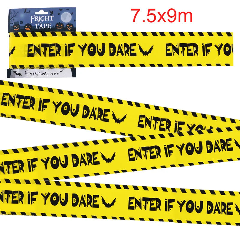 Halloween Party Decoration Warning Tape Scary Caution Tape Roll Hazard Warning Tape Indoor Outdoor Spooky DIY Prop Decorations