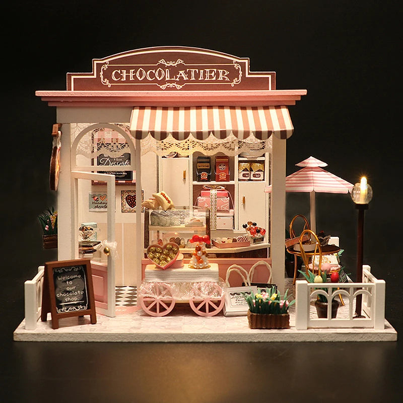 DIY Miniature Dollhouse Kit 3D Puzzle Furniture Assembly Model Doll House Educational Wooden Toys For Friends Birthday Gifts