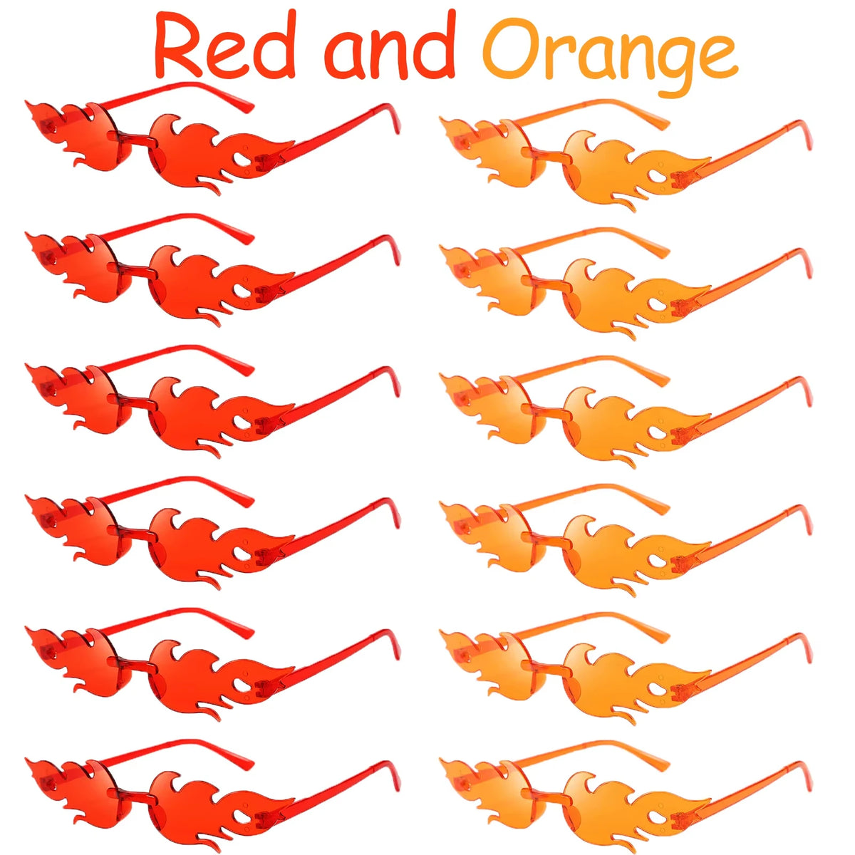 12-120 Pcs Red Fire Flame Glasses Fire Shape Sunglasses Fire Sunglasses Party Decor for Summer Shower Wedding Halloween Cosplay