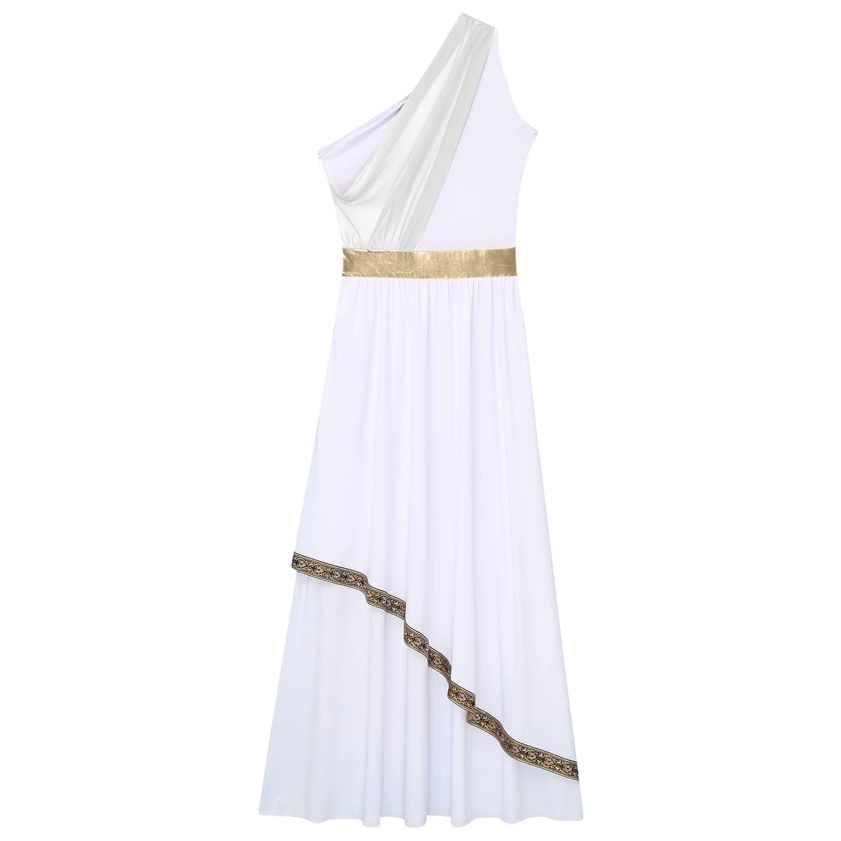 Women's Greek Goddess Toga Costume Dress with Tulle and Chiffon