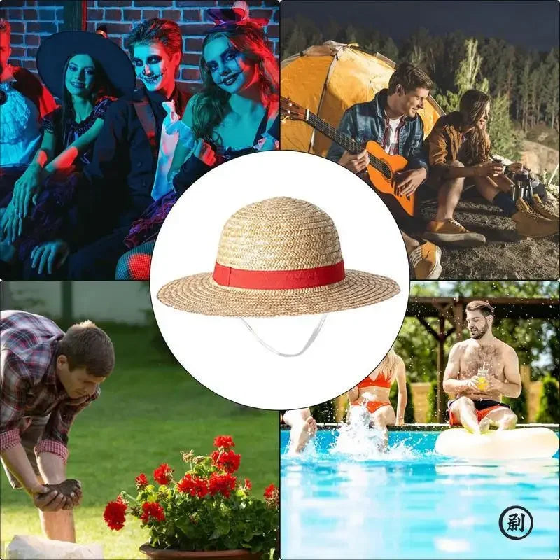 Pirate Straw Hat Costume Prop for Adults Cosplay and Parties