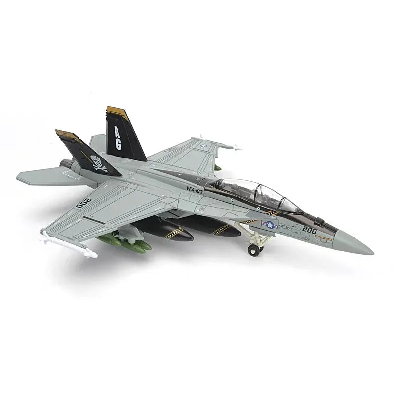 1:72 Scale Replica F18 F-18 VF103 Grumman Tomcat Super Hornet F/A-18F Pirate Flag Fighter US Navy Plane Military Model Toys Kids