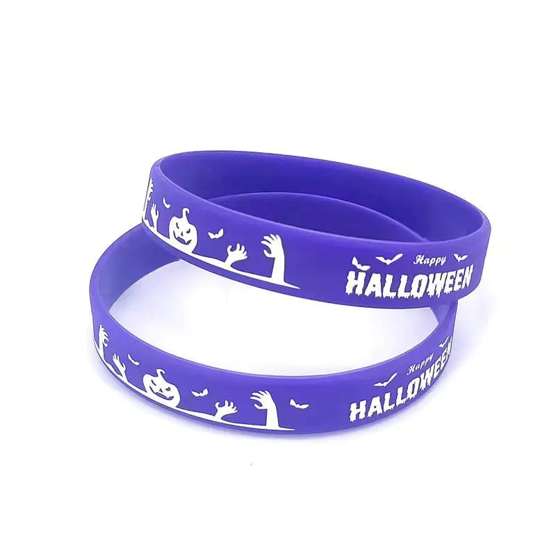 12/24pcs Happy Halloween Silicone Wristbands Kids Gifts Treat Carnival Ghost Party Favor Giveaways Pumpkin Halloween Party Toys