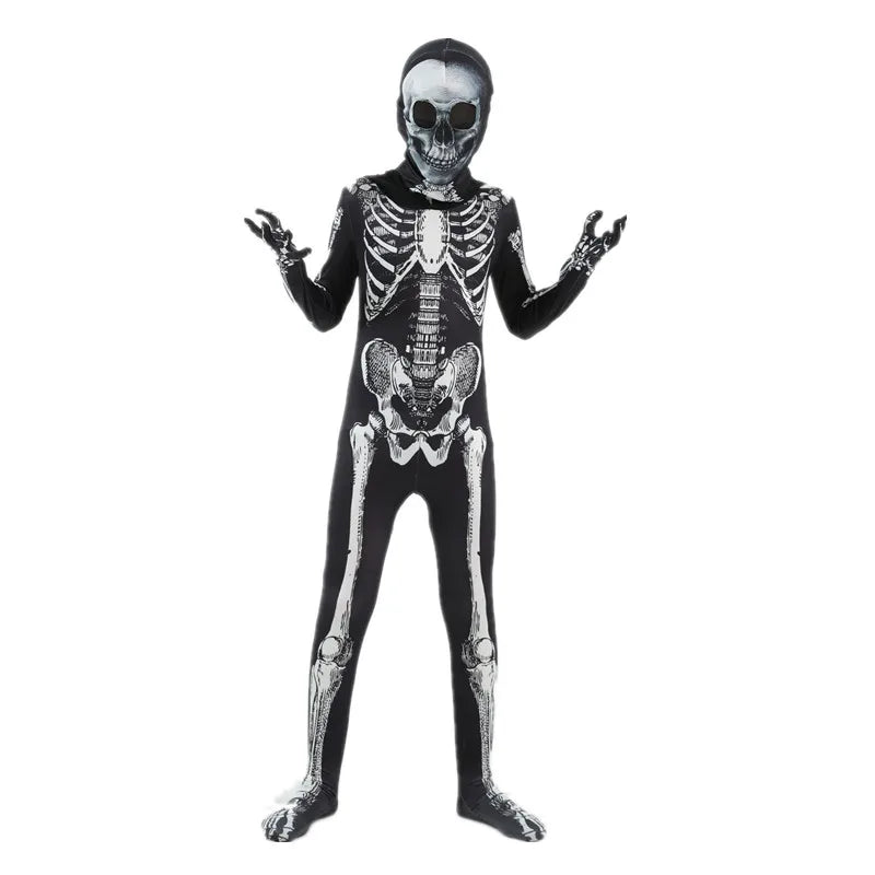 Boys Skeleton Grim Reaper Hooded Halloween Costume