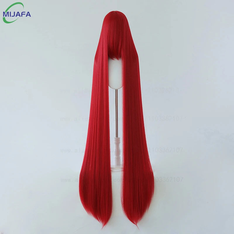 150cm Long Straight Cosplay Wig with Bangs Heat Resistant