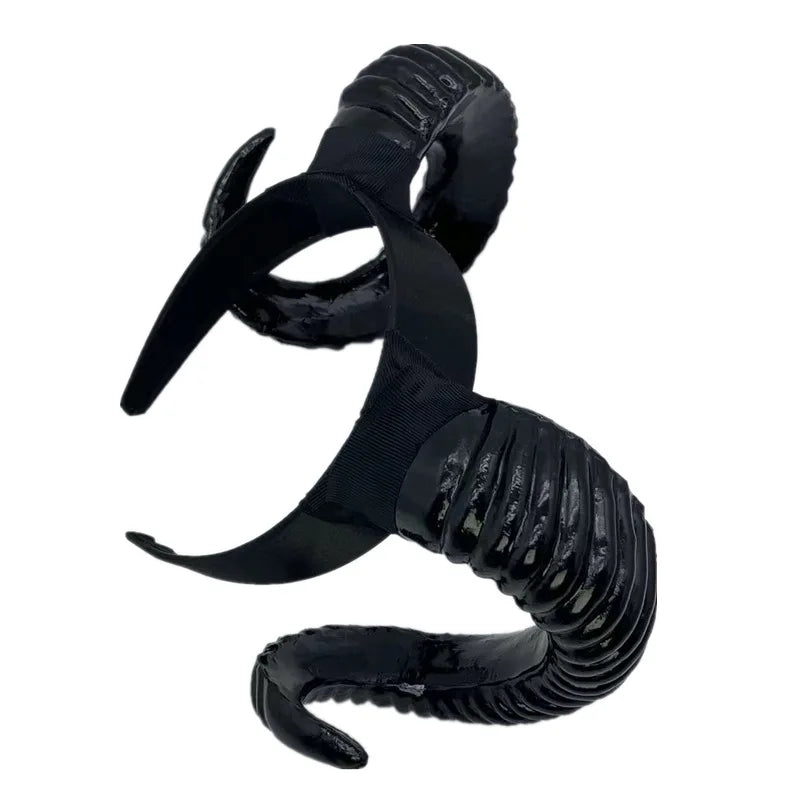 Black Demon Horn Headband Gothic Halloween Costume Accessory
