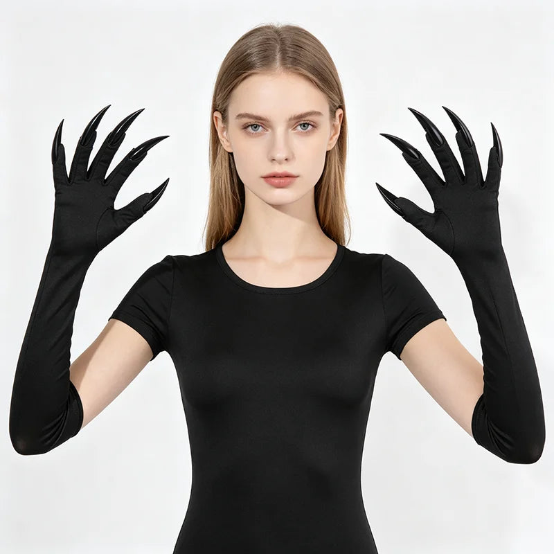 Scary Ghost Claw Halloween Black Green Red Gloves Long Nails Witch for Horror Thriller Cosplay & Costume Performances Accessorie