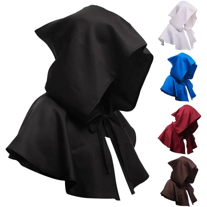 Black Hooded Halloween Cape Cloak for Cosplay & Parties