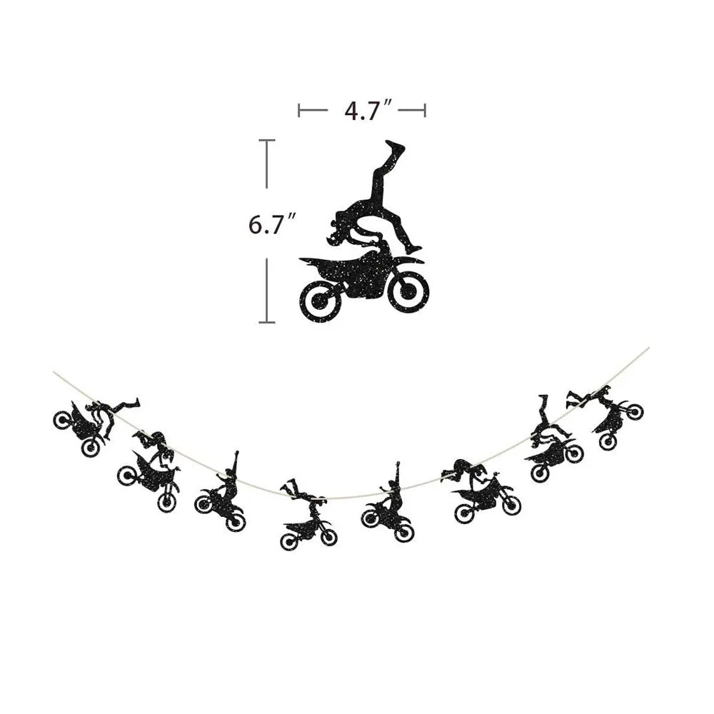 Motorcycle 2 3rd Birthday Party Decorations Motor Helmet Balloon Set Cake Toppers Banner Man Boys Motocross Sport Party Supplies