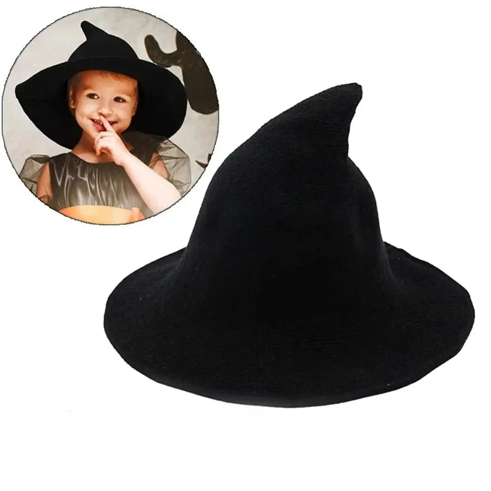 Vintage Halloween Witch Hat Folding Wool Costume Accessory