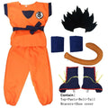 Blue Gold Anime-Inspired Martial Arts Costume with Wig & Tail