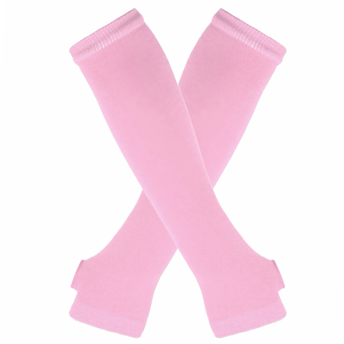 Long Knitted Fingerless Elbow Gloves with Striped Design