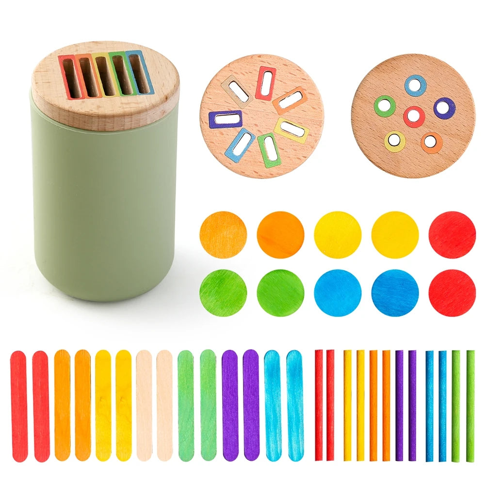 Montessori Silicone Toys Color Sorting Fine Motor Toys Shape Matching Sensory Toys Early Educational Puzzle Toys for Toddlers