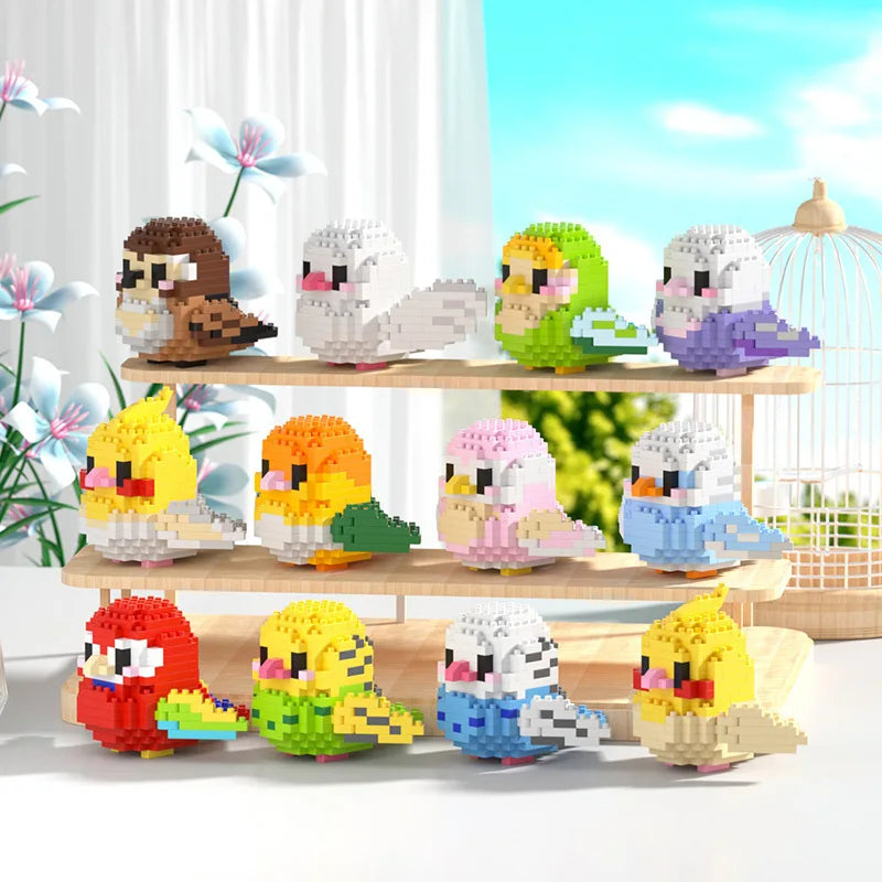 Cute Bird Puzzle Small Building Block Set, Creative Educational Building Toys Suitable for Boys and Girls, Toys Suitable for Dec