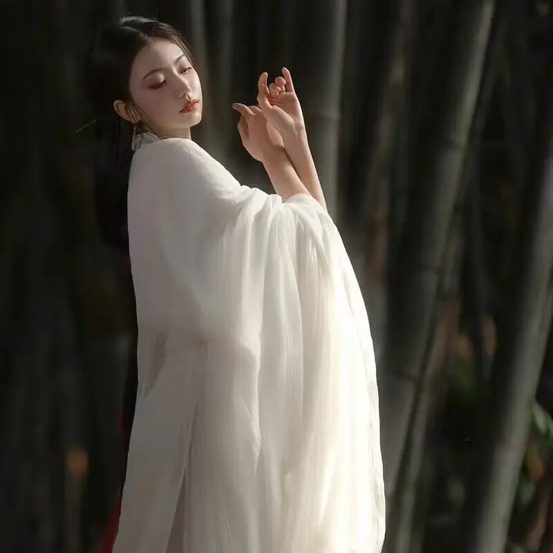 White Hanfu-Inspired Cosplay Dress for Women