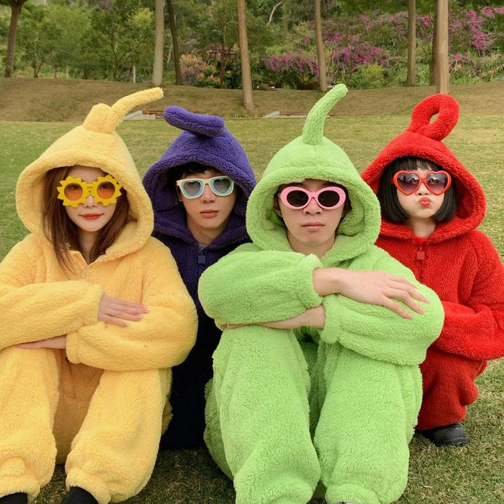 Unisex Hooded Cartoon Onesie Pajamas for Adults and Kids