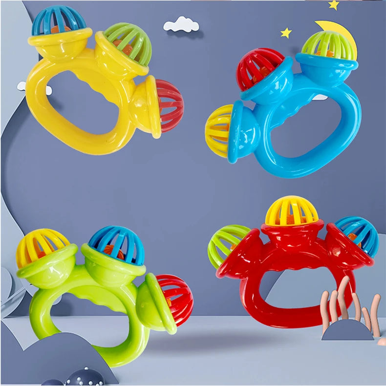 Baby Hand Shaking Rattle Bell Colorful Early Education Sensory Developmental Toy for 0‑12 Months Newborn Infant