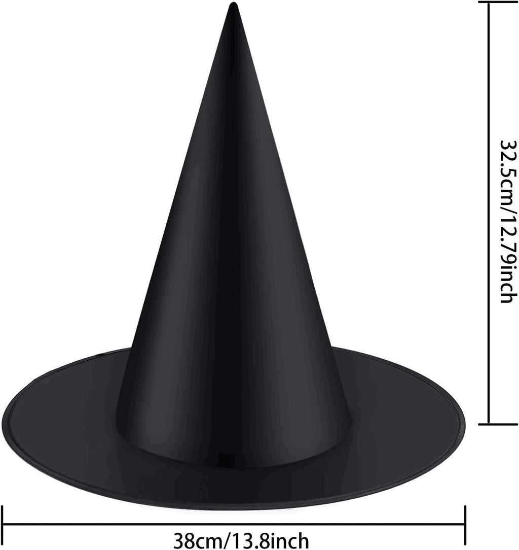 Black Witch Hats 12 Pack, Halloween Party Costume Hats
