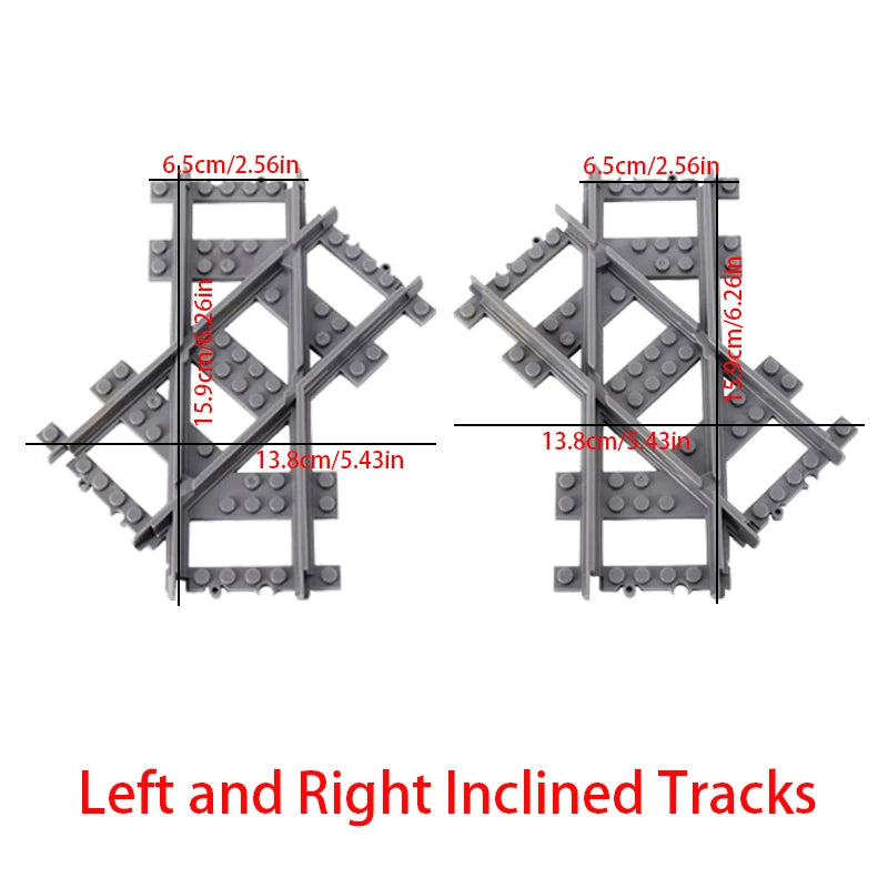 City Trains DIY Building Blocks Straight Curved Rail Bricks Parts Bridge Tunnel Model Soft Flexible Cross Tracks Railway MOC Toy