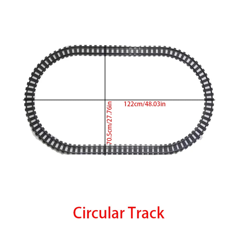 City Trains DIY Building Blocks Straight Curved Rail Bricks Parts Bridge Tunnel Model Soft Flexible Cross Tracks Railway MOC Toy