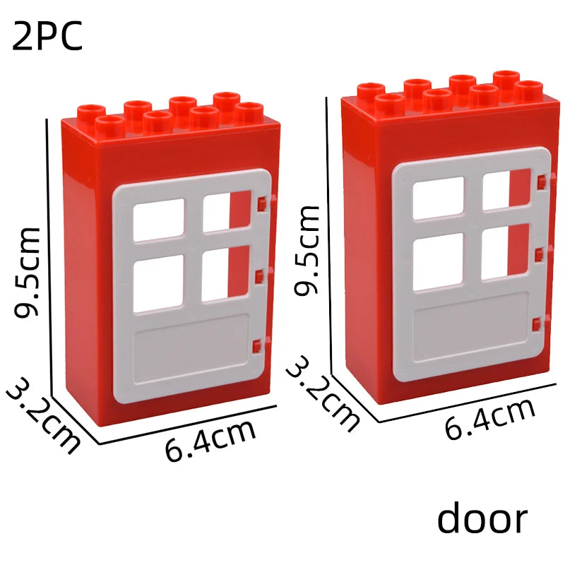Big building blocks house accessory parts roof window wall construction assemble  bricks educational toys for children gift