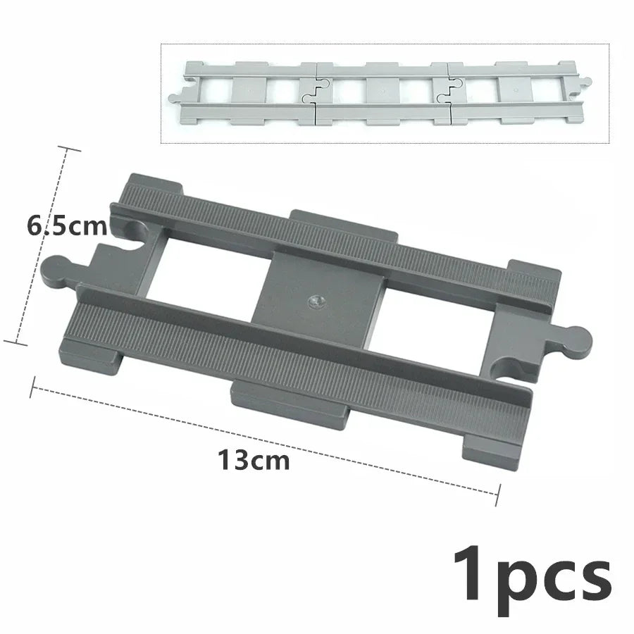City View Large Building Bricks Wheel Bridge Big Size Track Bricks Train Straight Curved Switch Railway Compatible Duploes Toys