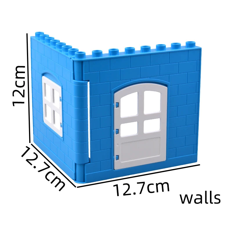Big building blocks house accessory parts roof window wall construction assemble  bricks educational toys for children gift