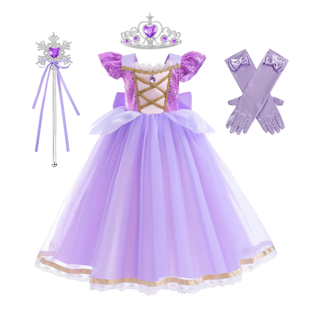 Baby Girls Purple Princess Dress Costume for Halloween & Parties