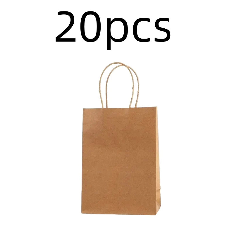 Candy Colorful Shopping Bags 10PCS Kraft Paper Gift Candy Bag Colored Hand-held Paper Bags Wedding Party Decoration Gift