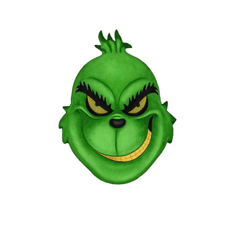 Christmas Thief Costume Set with Red Hat Green Mask and Gloves