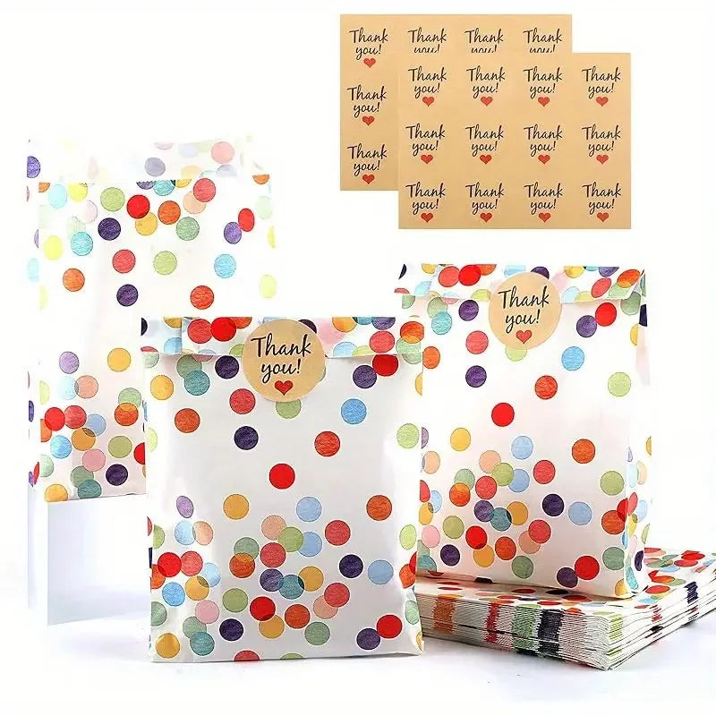20/40 Pieces Bohemian Birthday Party Favor Bags with Seal Sticker - Party Birthday, Wedding, Camping Party Use, Decoration Suppl