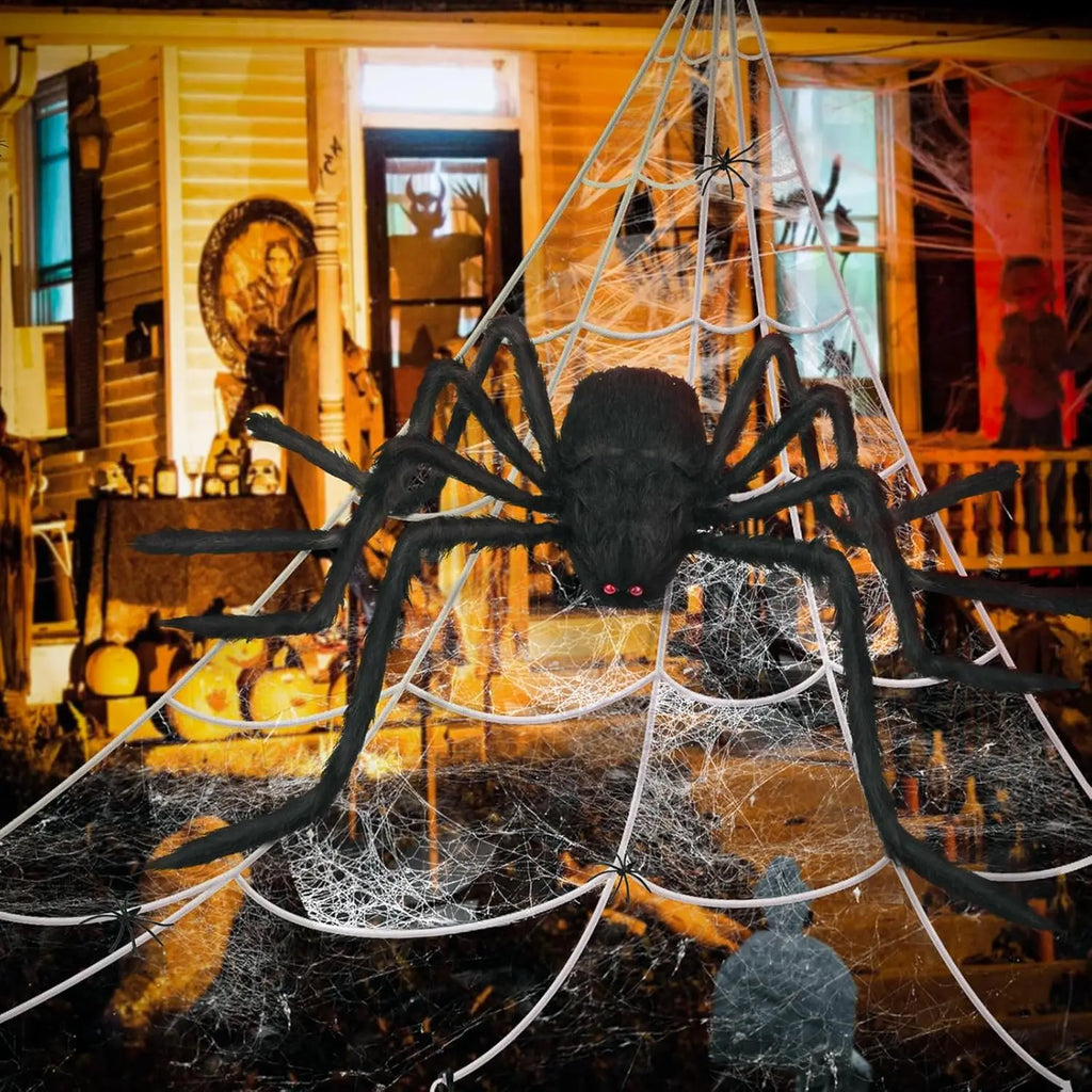 Giant Plush Spider Halloween Decoration Party Prop