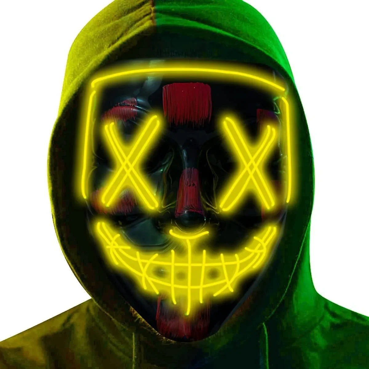 LED Light Up Halloween Mask for Cosplay & Costume Parties