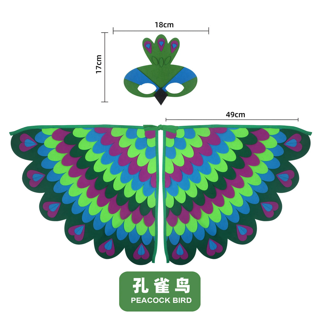 Bird Wings and Mask Costume Cape for Performances