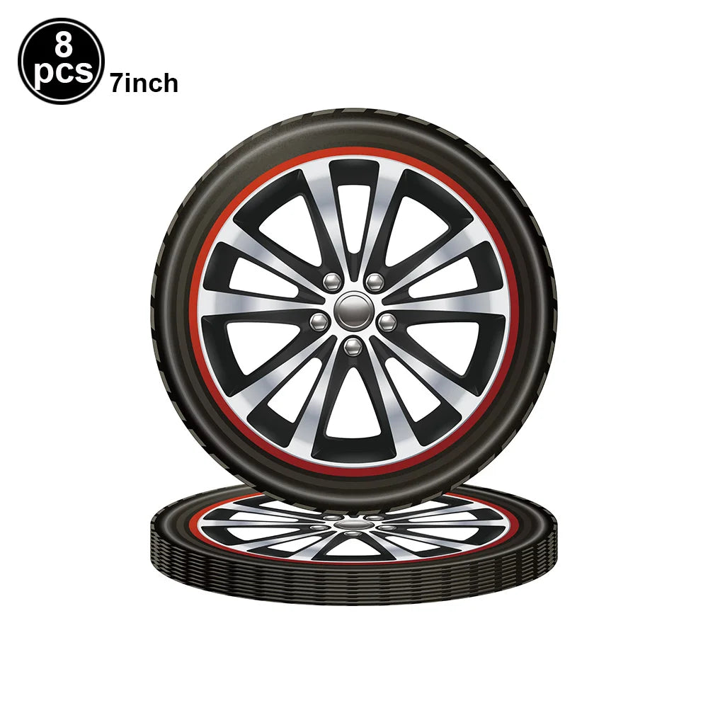 Racing Car Balloon Traffic Cone Balloon Tire Wheel Balloons Black White Checkered Race Car Theme Kids Birthday Party Decorations