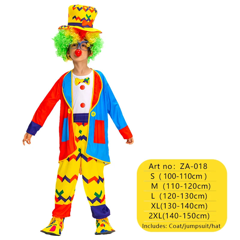 Kids Carnival Clown Jumpsuit Costume for Halloween
